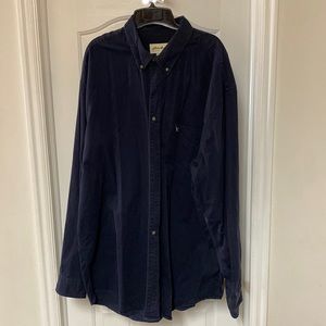 XXL Tall Button Down Collar Shirt Long Sleeve Midnight Blue